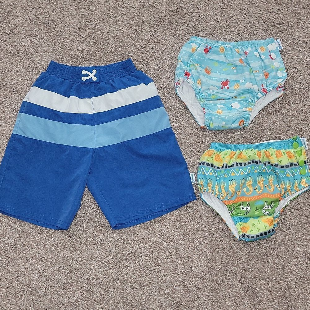 Iplay Swim Trunks / Diaper Covers Bundle Lot UPF 50+ Size 3T (30-38 Pounds)